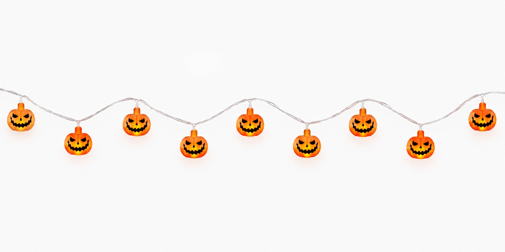 Guirlande Lumineuse Citrouille Halloween , 3m 20 Led, Boîtier À Piles 2 Piles, Mode Fixe Et Clignotant, Décoration Fête Halloween Orange