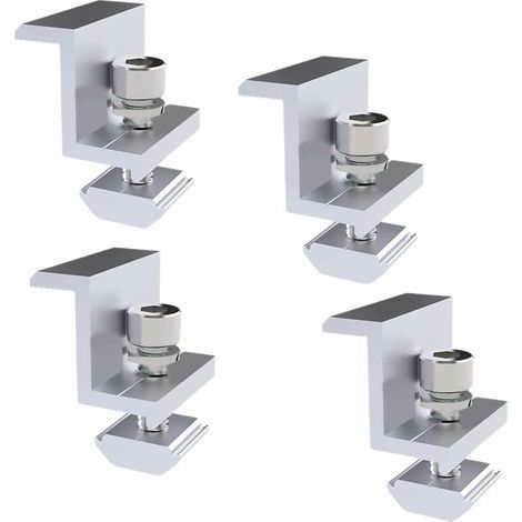 Endklemmen-set Für Solarmodulhalterungen, Kantenklemmen Für Solarmodulhalterungen, Befestigung Von Solarmodulen, Für Modulhöhe 30 Mm, 4-teiliges Set Zur Montage Von Pv-solarmodulhalterungen