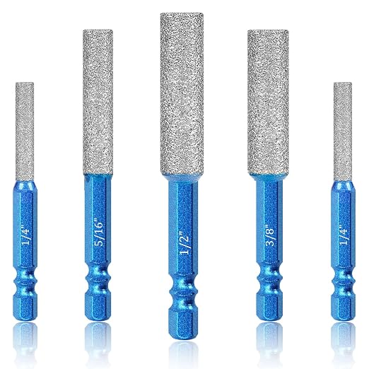 Set Mit 5 Trocken-diamantbohrern Für Porzellan, Granit, Keramik, Marmor, Stein, Glas Und Andere Harte Materialien – 6 Mm, 8 Mm, 10 Mm, 12 Mm