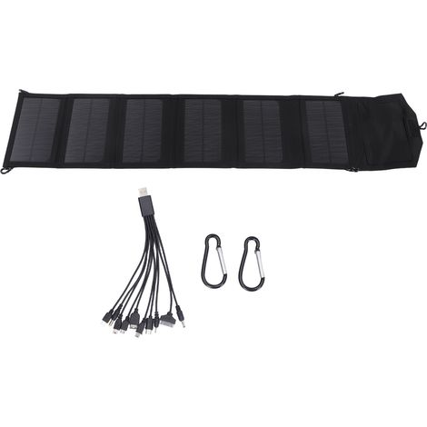 Faltbares Solarpanel, 6-fach Faltbar, 2 Usb-anschlüsse, 20 W Schnellladefunktion, Monokristallines, Tragbares Falt-solarpanel Für Camping