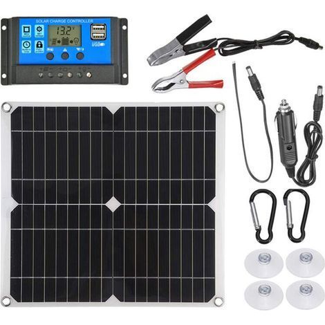 100-w-solarpanel Mit Zwei Usb-anschlüssen Und 30-a-laderegler, 1000 Poly-solarzellen