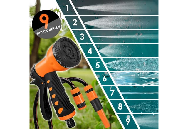 KESSER Gartenschlauch, Schlauchtrommel Wasser Schlauchaufroller + 2-Wege-Verteiler