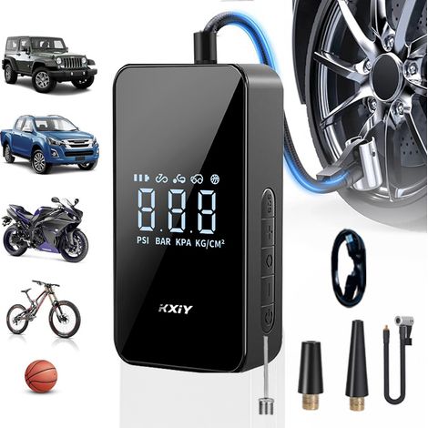 Kabelloser Reifenfüller Mit Luftkompressor, 150 Psi, 6000 Mah Akku, 12 V Dc, Wiederaufladbare Elektrische Fahrradpumpe Mit Digitaler Led-anzeige Und Notbeleuchtung Für Auto, Motorrad, Fahrrad Und Bäll