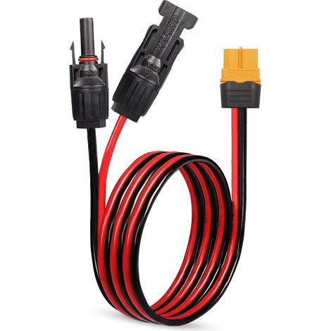 Solarmodul-anschlusskabel Auf Xt60-adapterkabel 2 M, 12 Awg Xt60-buchse Solarmodul-stromkabel Auf Solarladeanschluss Für Tragbare Powerstation Und Solargenerator (solarmodul-anschlusskabel Auf Xt60 3