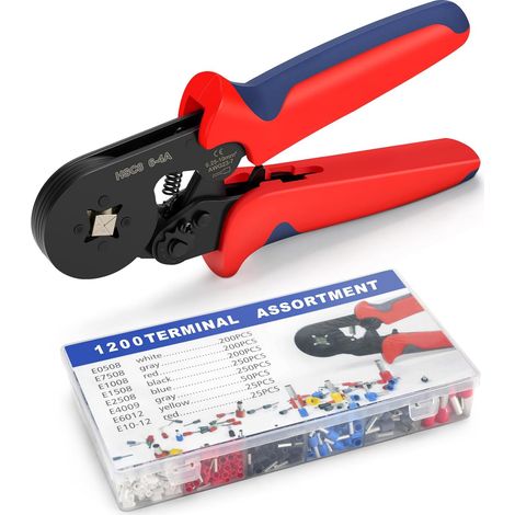 Pri-elektro-crimpzange 0,25–10 Mm² – Set Mit 1200 Isolierten Crimpverbindern – Spezialstahl Für Sicheres Crimpen – Profi-werkzeug
