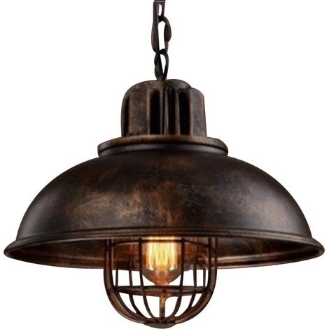 Pri-vintage Metall-pendelleuchte – Lampenschirm Im Industrie-loft-stil – Höhe 28 Cm, Breite 33 Cm – E27-fassung, 100 Cm Verstellbare Kette