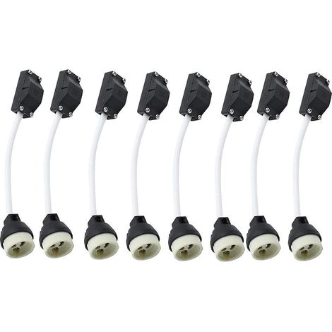8 Stück Gu10 Keramikfassungen Mit Kabelanschluss, 2a 250v Gu10 Lampensockeladapter Mit Isolierten Kabeln Für Led-lampen, Halogenlampen, Energiesparlampen Und Einbauleuchten