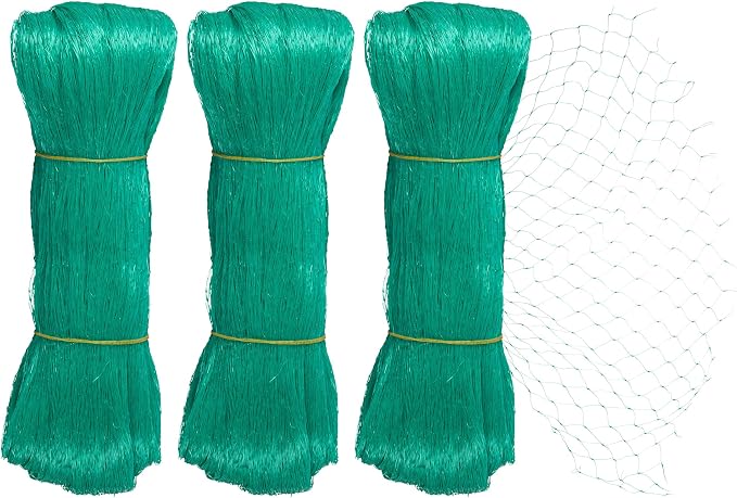 Relaxdays Vogelschutznetz, 3er-pack, Gartenschutz, Baumschutz, 10 X 4 M, Feinmaschenweite, 20 X 20 Mm, Grün