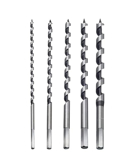 Set Mit 5 Extra Langen Edelstahl-spiralbohrern Für Holz, Ziegel, Fliesen Und Kunststoff – 6 Mm/8 Mm/10 Mm/12 Mm/14 Mm X 230 Mm