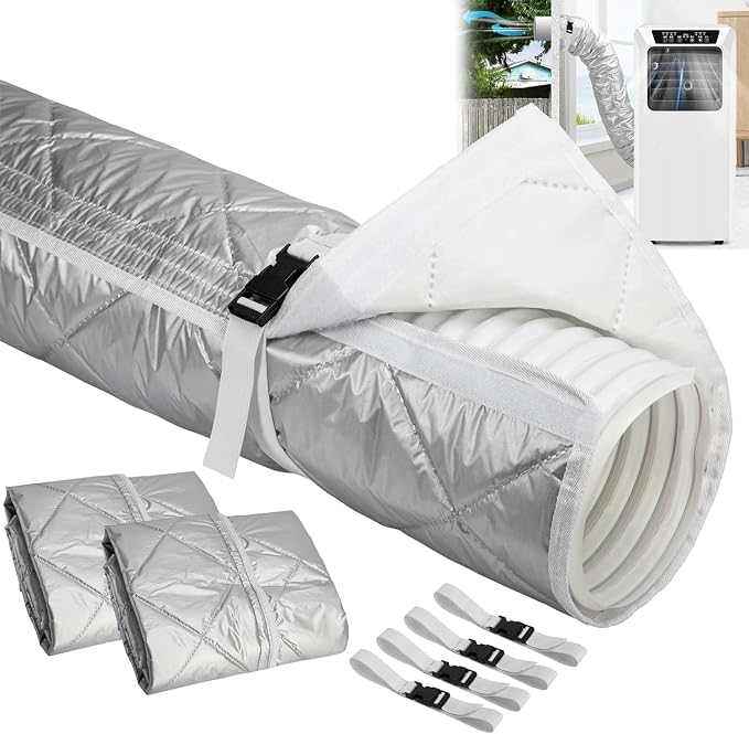 Set Mit 2 Isolierhüllen Für Klimaanlagenschläuche, 150 X 58 Cm, Schutzhülle Für Tragbare Klimaanlagen-abluftschläuche (5,9 Zoll), Für Den Heimgebrauch
