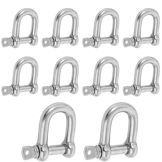 10 Stück M6-schäkel, Edelstahl 304, Hebeschäkel Mit D-ring, Für Maritime Anwendungen Und Sicherungszwecke, Korrosionsbeständig, Sichere Verbindung