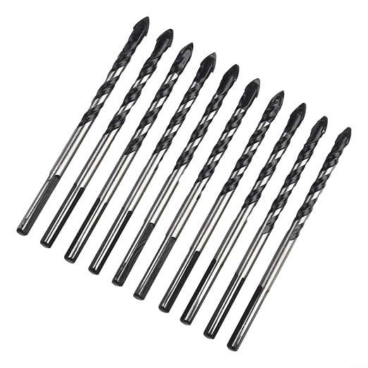 Set Mit 10 6-mm-hartmetallbohrern Für Fliesen, Ziegel, Beton, Porzellan, Glas, Marmor, Keramik Und Hochharte Gesteine