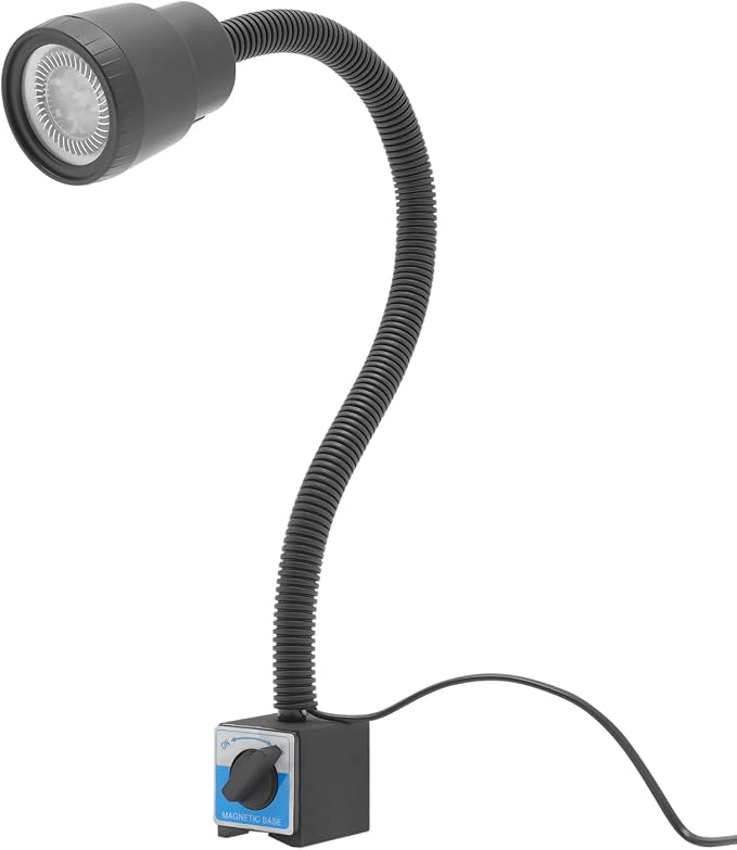 Led-arbeitsleuchte Für Maschinen Mit Magnetfuß Flexible Und Verstellbare Werkstattleuchte Mit Doppelschlauch (50 Cm) Schutzart Ip50, 600 Lumen, Ideal Für Drehmaschinen, Fräsmaschinen Und Werkstätten