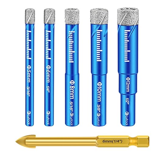 Lytool Diamantbohrer, Porzellanfliesenbohrer, In Den Größen 5, 6, 8, 10 Und 12 Mm, Metall Für 6-mm-fliesen, Fliesenbohrer Für Keramik, Glas, Granit, Marmor Und Quarz