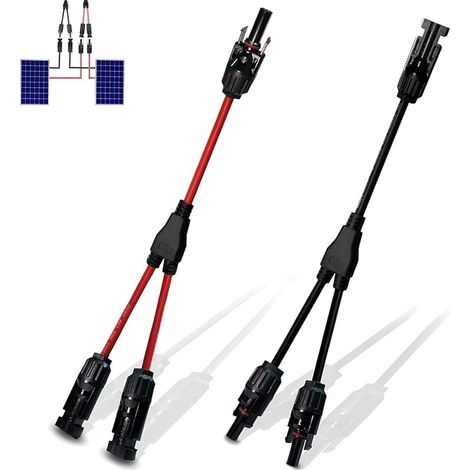 1 Solarpanel-kabel 4 Mm2 Y-typ, Câble Solaire 4 Mm2, Y-verbindungskabel, Panneaux Solaires, Rouge Et Noir, Kabel Mc4, Panneau Solaire Ecoflow