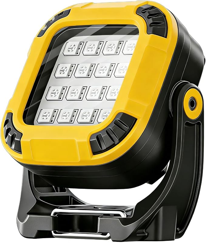 Wiederaufladbare Magnetische Led-arbeitsleuchte Mit Rgb-farblicht Superhelle Cob-arbeitsleuchte, Tragbare, Um 360° Drehbare Werkstattlampe Für Reparaturen Im Freien, In Der Garage Und Für Notfälle
