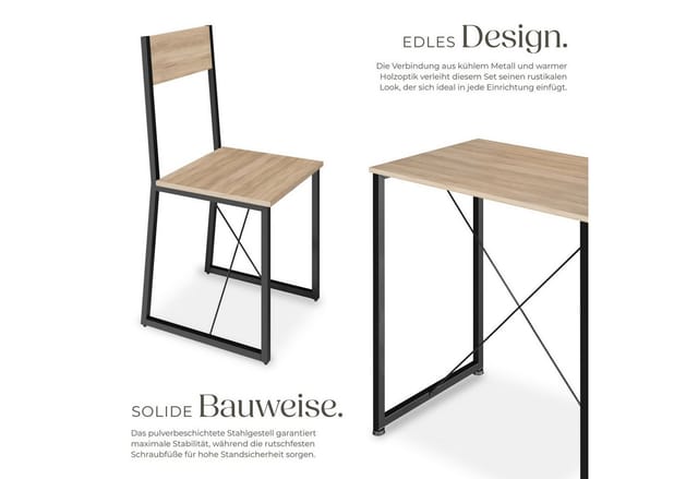 tectake Sitzgruppe Margate, (Set., 3-tlg), Solide und standsichere Stahlgestelle mit Pulverbeschichtung