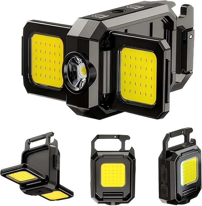 Mini-inspektionslampe Mit Akku, 1200 Lumen – Led-werkstattlampe Mit Zwei Lichtquellen Und Magnet – Tragbare Cob-taschenlampe Mit 6 Modi Für Autoreparaturen, Camping Und Notfälle