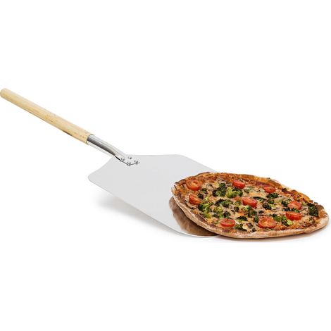 Pri-rechteckiger Pizzaschieber 30,5 X 66 Cm – Lackierter Holzgriff – Dünnes Metall Für Einfaches Umsetzen – Zubehör Für Den Pizzaofen