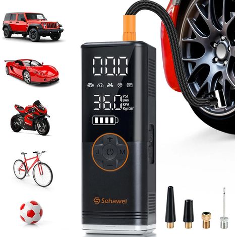 Y11 Autoreifenfüller Für Suv, Auto, Motorrad, Fahrrad, Ball, Tragbarer Luftkompressor, 150 Psi, Mit Digitalem Lcd-display, 20000 Mah Elektrische Fahrradpumpe