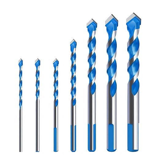 Qrity 7-teiliges Dreieckbohrer-set, Ø3mm/4mm/5mm/6mm/8mm/10mm/12mm, Für Marmor, Keramik, Holz, Beton Und Glas