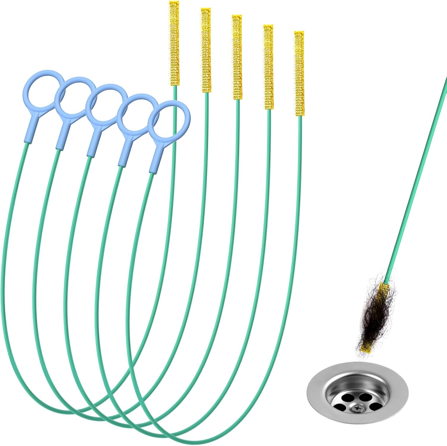 30-zoll-abflussspirale (5er-pack), Metall-haarverstopfungsentferner