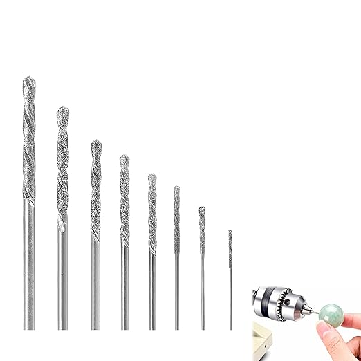 Set Mit 8 Diamant-spiralbohrern Für Präzises Bohren, Größen Von 0,8 Mm Bis 3,0 Mm, Für Glas, Metall, Muscheln, Jade Und Perlen – Langlebige Und Leistungsstarke Werkzeuge