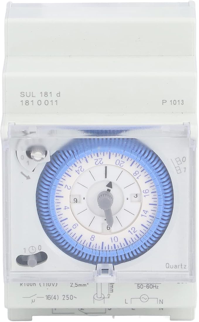 Mechanischer Timer, 24-stunden-timer Mit Speicherfunktion, Din-schiene Mit Gangreserve Sul 181d 110 Bis 230 V, Perfekt Für Zuhause Und Büro.