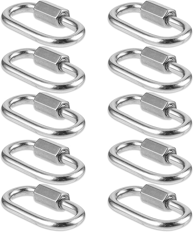 Mabor 10er-pack Kleine M3.5 Schnellverschluss-karabiner Aus Edelstahl 304 Mit Schrauben Für Camping, Wandern, Schaukeln, Hängematten