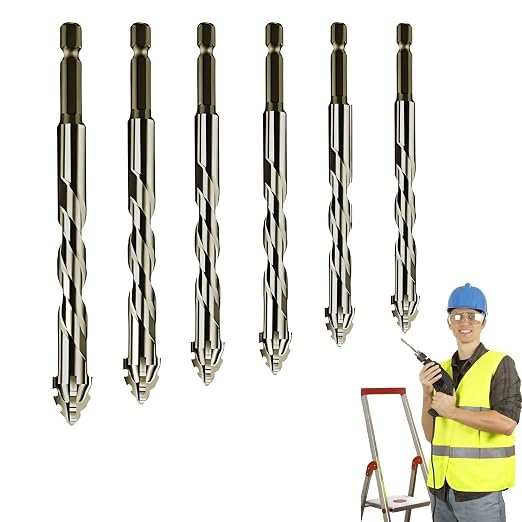 6-teiliger Sägezahnbohrer-satz (4/5/6/8/10/12 Mm) Mit 4 Schneiden – Exzenterbohrer Mit Vier Schneiden – Sägezahnbohrer Für Beton, Glas, Keramik, Holz Und Metall