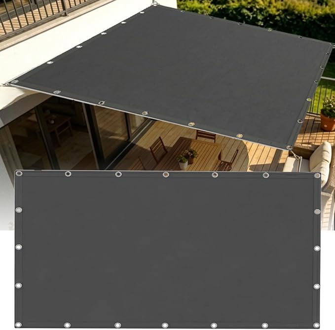 Rechteckiges Sonnensegel 1,5 X 3 M, Wasserdicht, Sonnenschutzgewebe, 95 % Uv-schutz, Mit Ösen Und Kordeln Für Terrasse, Balkon Und Garten – Anthrazitgrau
