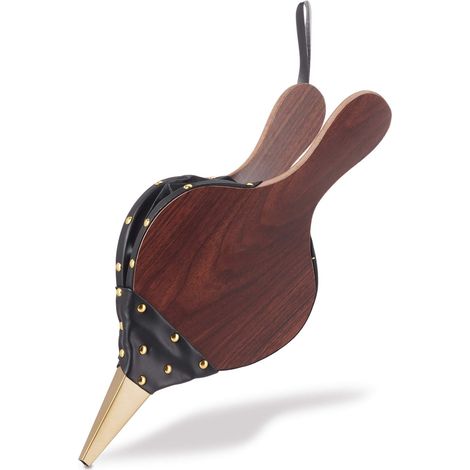10023287 Blasebalg Grillofenzubehör Kaminaufbläser Holzluft Birne, Eisen, Braun, Schwarz/braun, 2,5 X 17,5 X 39,5
