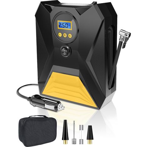 Reifenfüller, Tragbarer 12-v-gleichstrom-luftkompressor Mit Automatischer Abschaltfunktion, Elektrische Schnellpumpe Für Autoreifen, Digitale Auto-reifenpumpe 150 Psi Max. Mit Led-licht Für Verschiede