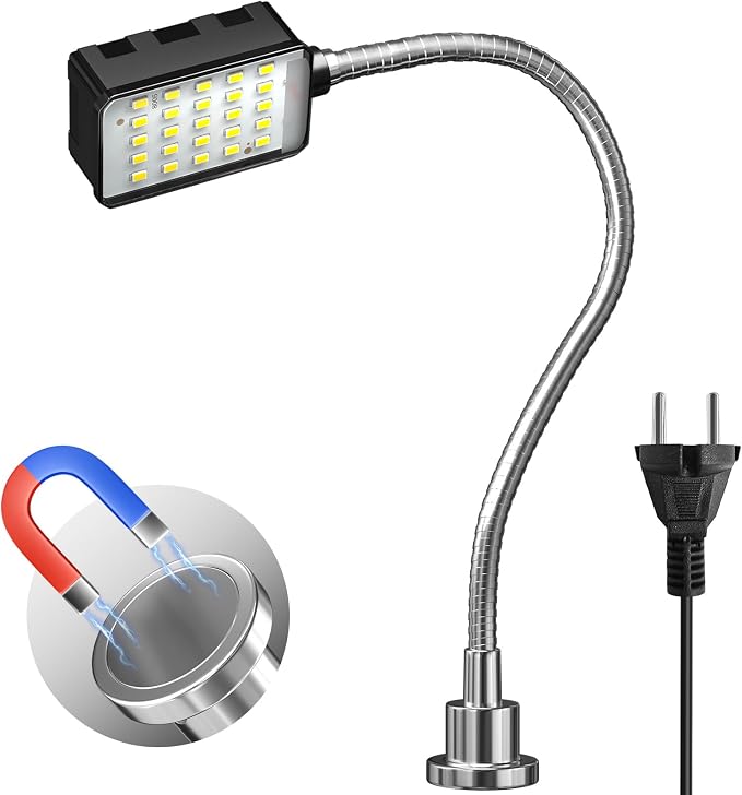 10-w-magnet-arbeitsleuchte, 6000-k-led-arbeitsleuchte Mit Flexiblem Schwanenhals Und Magnetfuß, Magnetische Cob-led-lampe Für Werkbank, Nähmaschine, Grill, Werkstatt, Industriebeleuchtung
