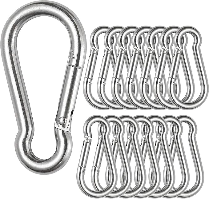 Senenqu 12 Stück – M6 Edelstahl 304 Karabiner – 60 Mm Edelstahl-befestigungselemente Mit Einer Tragfähigkeit Von 200 Kg, Schwinghaken – 60 Mm X Φ6 Mm