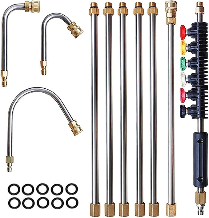 4000-psi-hochdruckreiniger-verlängerungslanze Zur Dachrinnenreinigung Mit 5 Schnellanschluss-düsenaufsätzen (6,35 Mm) Zur Dachreinigung