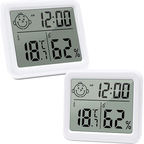Digitales Lcd-thermometer/hygrometer Für Den Innenbereich, Geeignet Für Zuhause, Babyzimmer, Inkubator, Wickelraum Usw. 2 Stück
