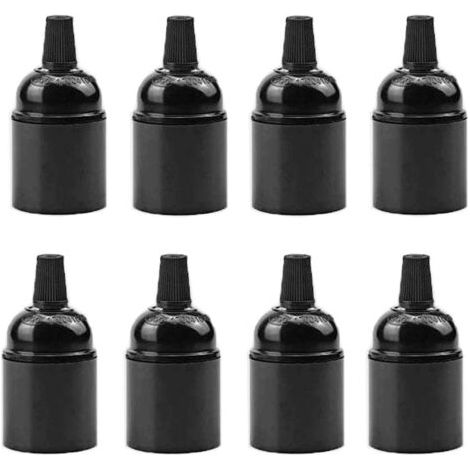 Msbd 8-teiliges Set Schwarzer Bakelit-lampenfassungen, E27-fassungen, Vintage-bakelit-lampenfassungen, Kronleuchterzubehör, Geeignet Für Heimlampen Und Café-dekorationslampen