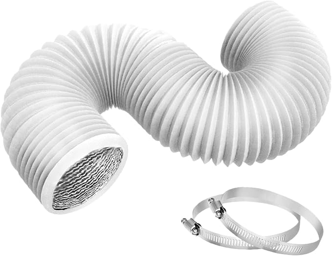 100 Mm (3 M) Abluftschlauch Für Mobile Klimaanlagen – Flexibler Pvc-/aluminium-lüftungsschlauch Mit 2 Schlauchschellen, Geeignet Für Mobile Klimaanlagen, Wäschetrockner Und Dunstabzugshauben.