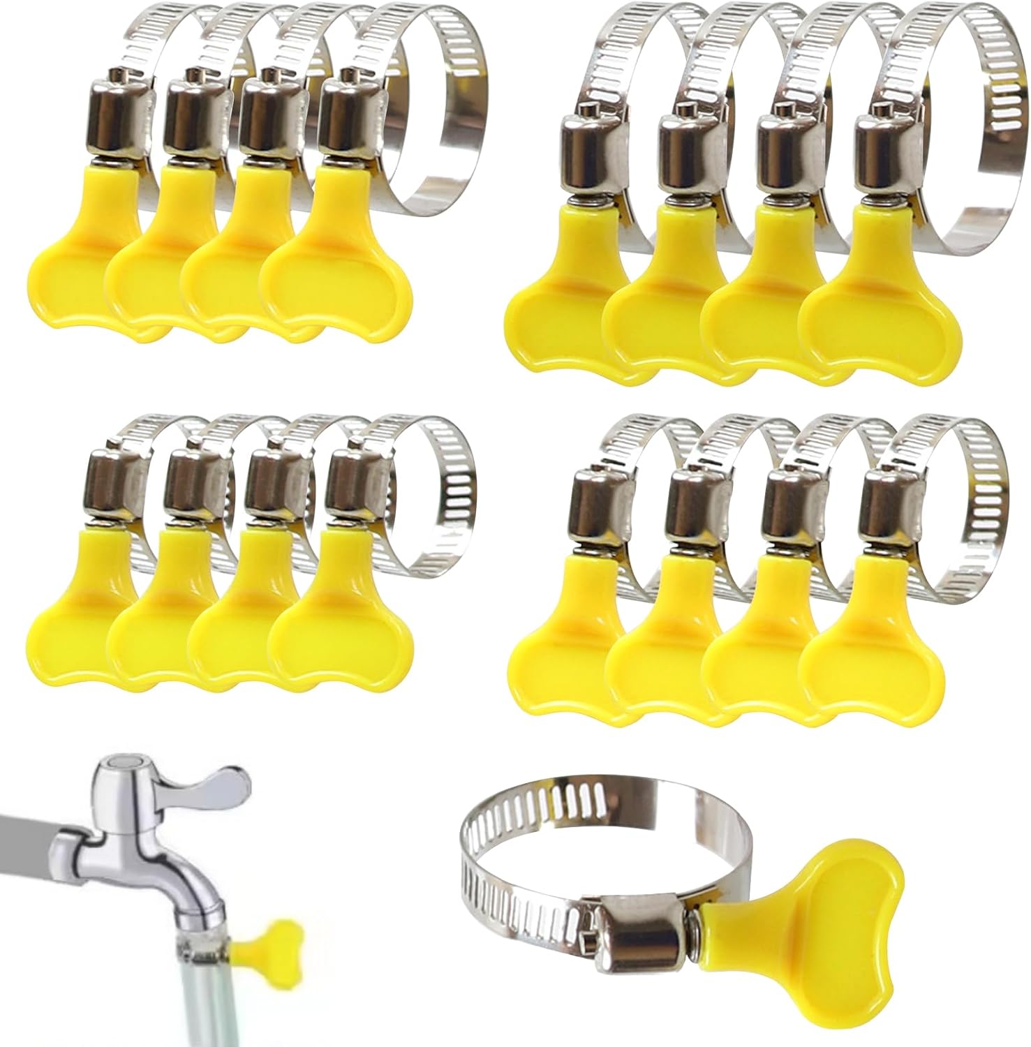 Jubilee Clips 16 Stück Verstellbare Schlauchschellen Edelstahl 10-44 Mm Bereich