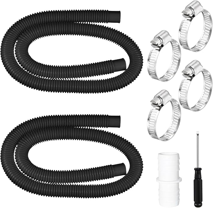 32-mm-poolschlauch, 2 Stück À 150 Cm Poolschlauch Mit 4 Metallklemmen, Für Wasserfilterpumpen Und Teichbewässerung