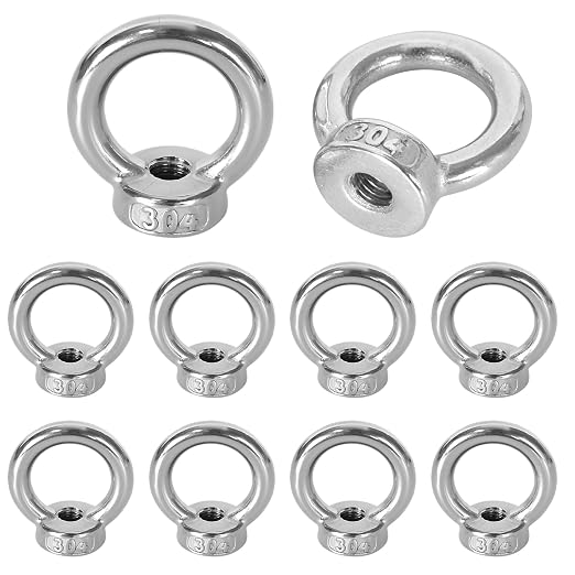 M6-ringmutter, 10 Stück, Edelstahl, M6-hebering, Edelstahl-m6-augenschraube, Hebeösenmutter, Für Hebezeuge Und Seilbeschläge, Oberfläche Poliert, Silber