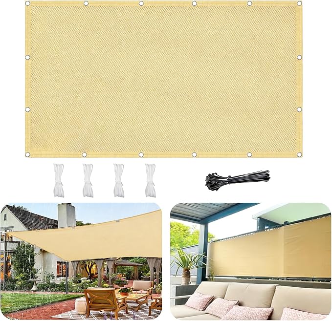Rechteckiges Sonnensegel 1,5 X 6 M, Rechteckige Schattierungsplane, Sonnenschutz Für Garten, Balkon, Uv-schutz, Sonnensegel Für Terrasse, Garten, Mit Ösen Und Schnüren