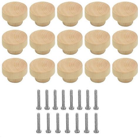 15-teiliges Set Holzgriffe Für Schubladen – Runde Schrank- Und Möbelgriffe