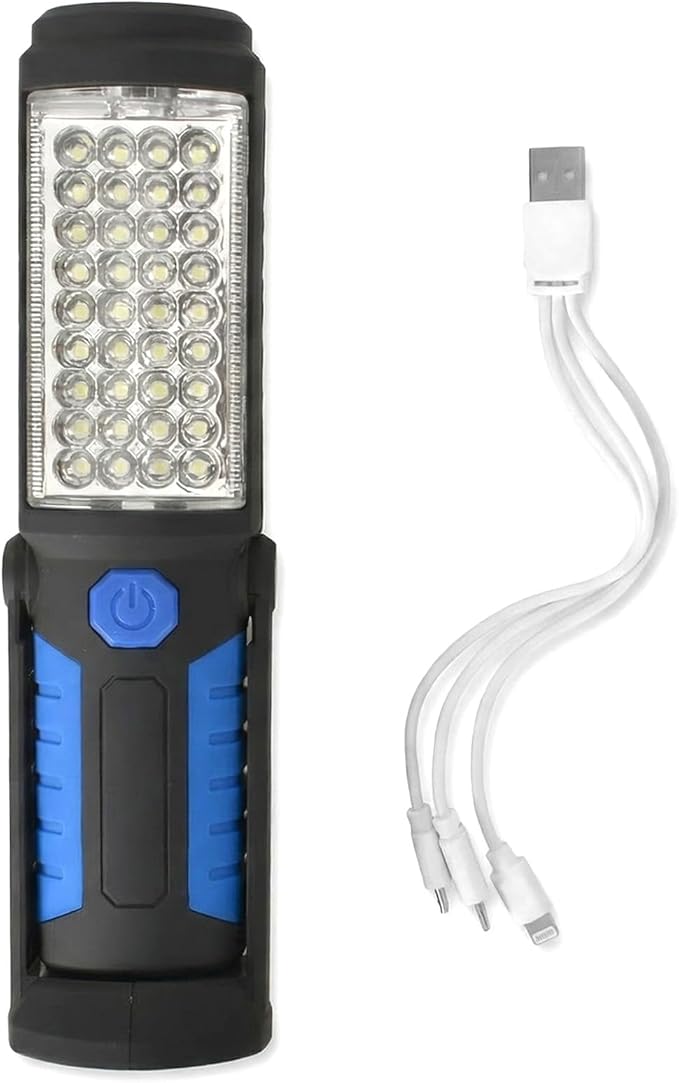 Wiederaufladbare Led-arbeitsleuchte, 200 Lumen, Magnetische Autoleuchte Mit 360° Drehbarem Haken, Led-arbeitsleuchte Für Mechaniker Mit Starkem Magneten, Usb-anschluss, 2 Helligkeitsstufen