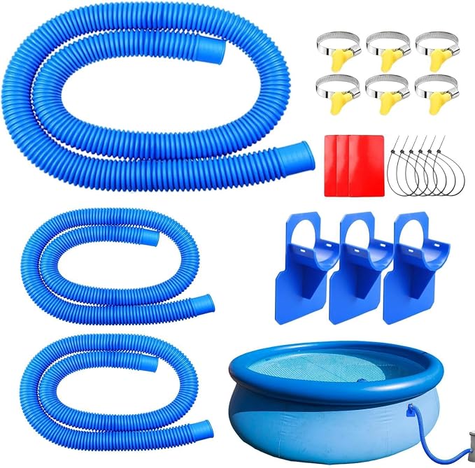 1,25"-poolschläuche Für Aufstellpools, 3 X 32 Mm Poolfilterpumpenschläuche, Ersatzteile Und Zubehör, Inklusive Schlauchhalterungen Und Metallklemmen