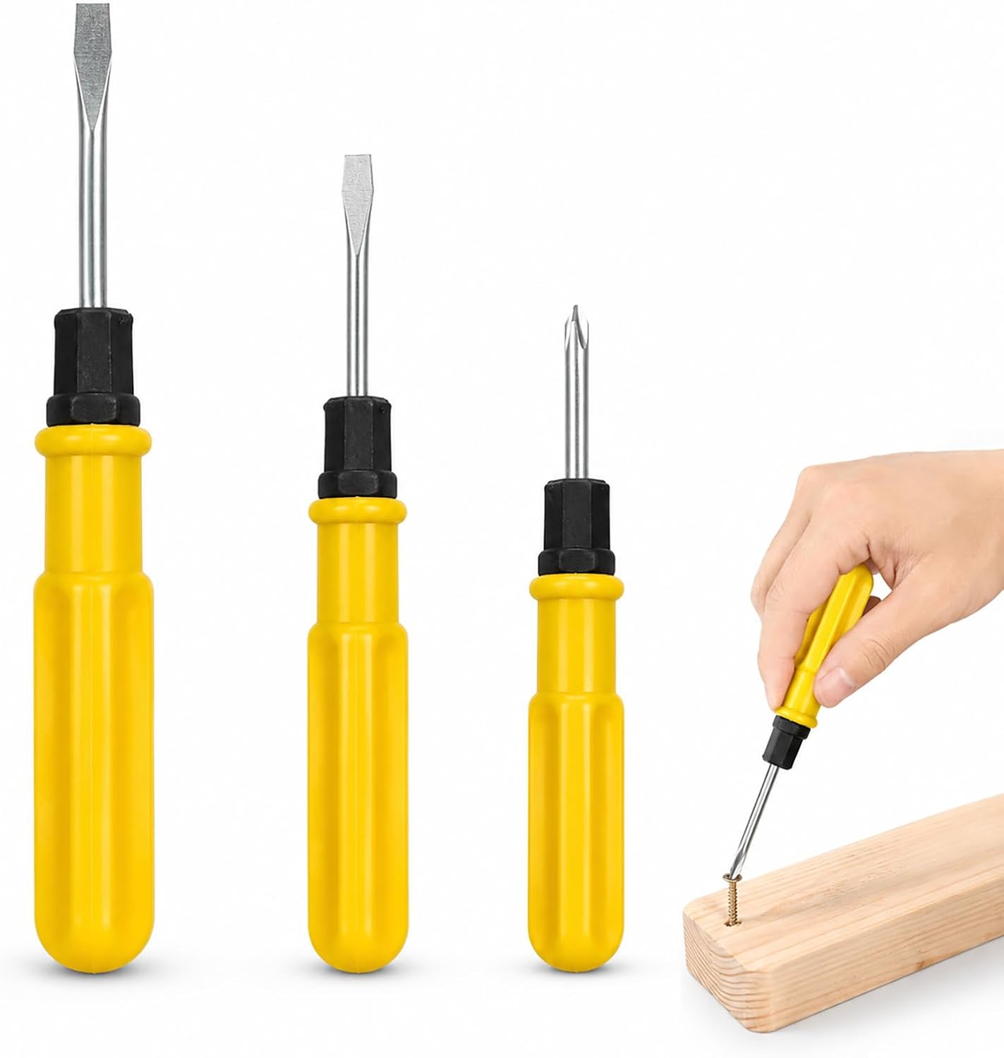 3-teiliges Schlitzschraubendreher-set Aus Edelstahl Mit Pvc-griffen