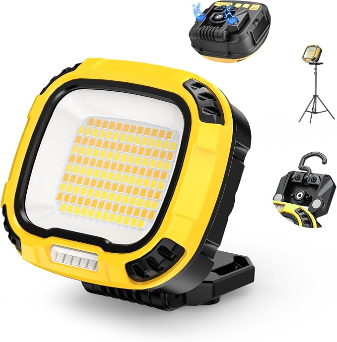 Smiling Shark Arbeitsleuchte, 4000 Lm Led-inspektionslampe, 7500 Mah Akku, Wasserdicht, 18 Lichtmodi, Tragbare Cob-werkstattlampe Mit Magnethalterung Für Reparaturen Im Freien, Garage, Werkstatt Und N