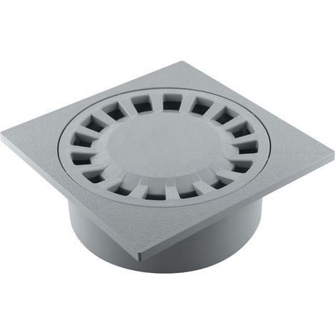 Fitt – 200 X 200 Mm Hofablauf Mit Vertikalem Auslauf Ø 63/80/100 Mm, Grau – Geruchsdichte Wasserabdichtung – Herausnehmbarer Korb Für Einfache Reinigung