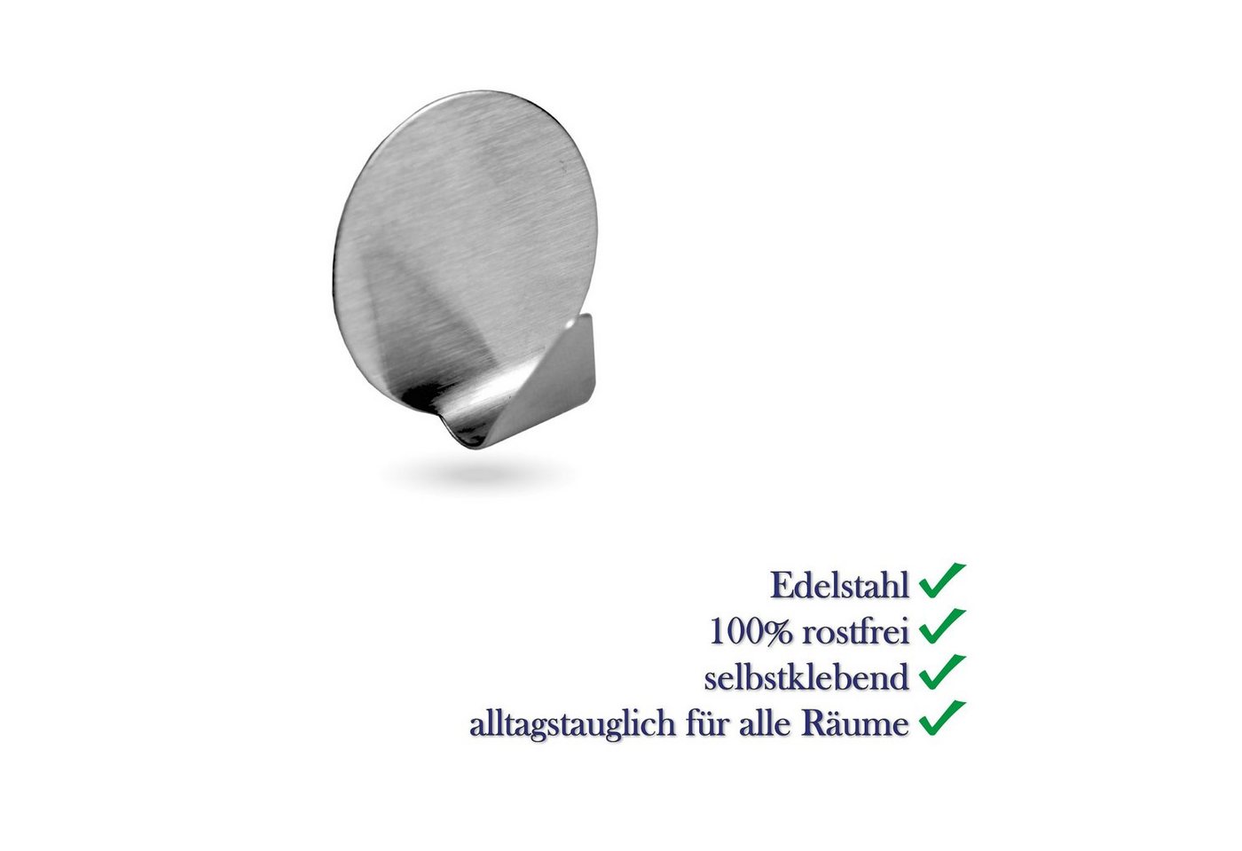 Bestlivings Wandhaken Wandhaken Edelstahl, selbstklebend, 4er, Badezimmer, Türen, Duschen, Badewannen, Vorhänge, Küche, (4-St), Silber aus Edelstahl, Rostfrei Aufhänger Bilderhaken ohne Bohren Bild 3